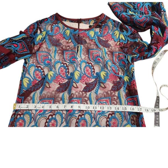 Mi Jong Lee Lace Bell Sleeve Knee Length Luxury New York City Dress Women Size 6 - Picture 8 of 8